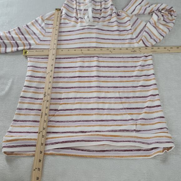 Market & Spruce Stitch Fix striped hoodie top Size Medium Casual Comfy Cozycore - Picture 3 of 7